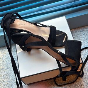 Cynthia Rowley Black Suede Strappy Heels